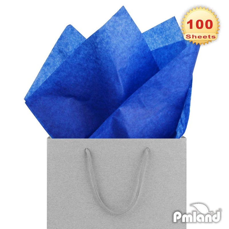 PMLAND ورق كرافت أزرق من PMLAND 100 ورقة، 20x15 بوصة، ورق تغليف ملون مزدوج الجوانب للهدايا، الحقائب، الحرف، حفلات الزفاف، والديكورات في المناسبات والأعياد - Image 5